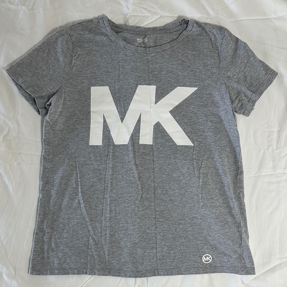 Michael Kors Womens Gray Tee with White Logo